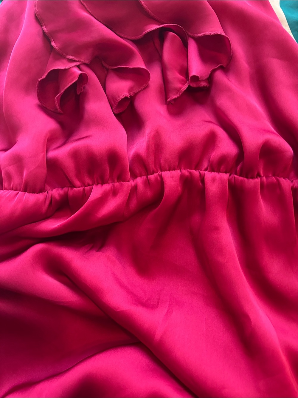 Women’s Fuchsia Ruffle Halter Dress - Picture 4 of 7